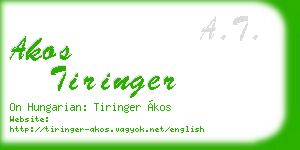 akos tiringer business card
